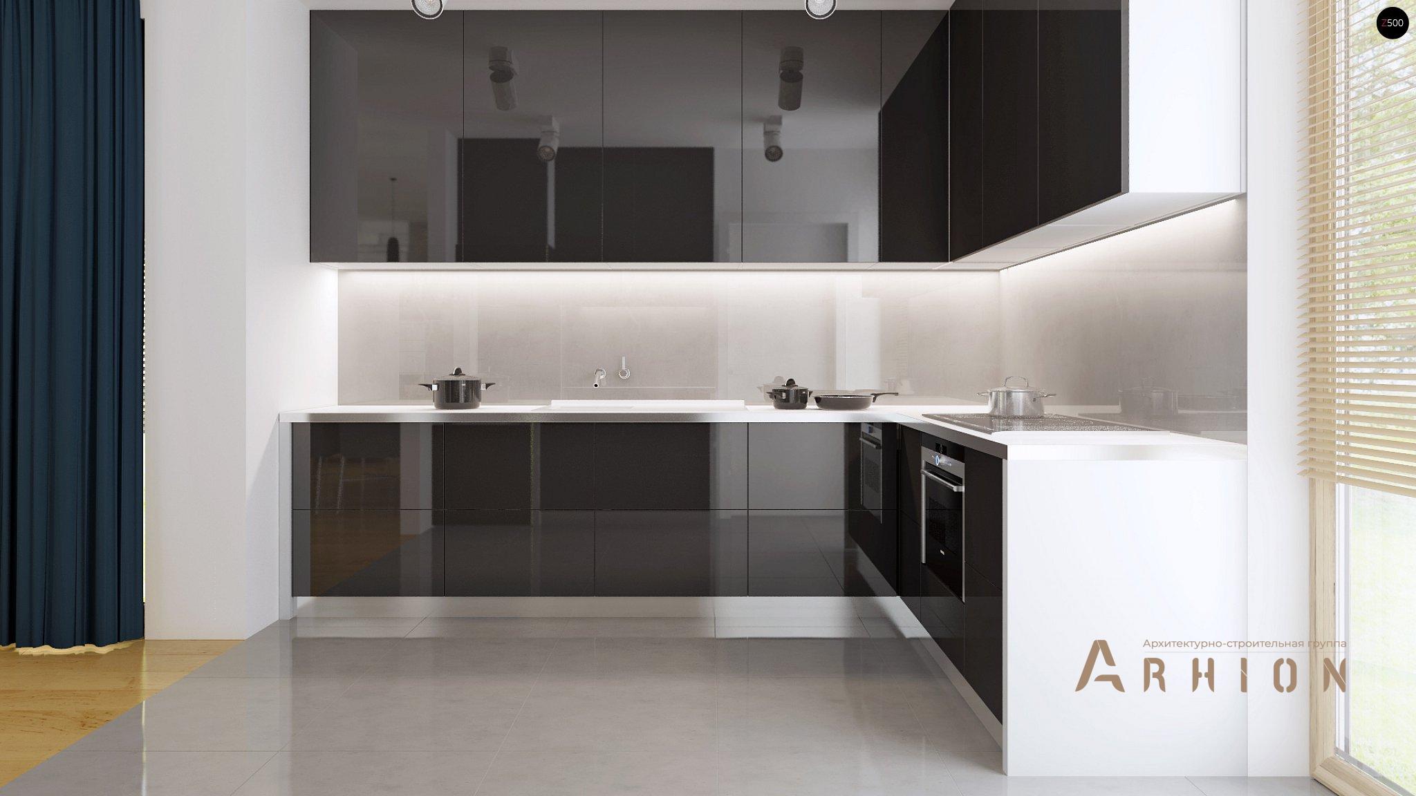 5. Проект одноэтажного дома в стиле хай-тек с плоской кровлей , Zx35, площадью - 114 кв c терассой