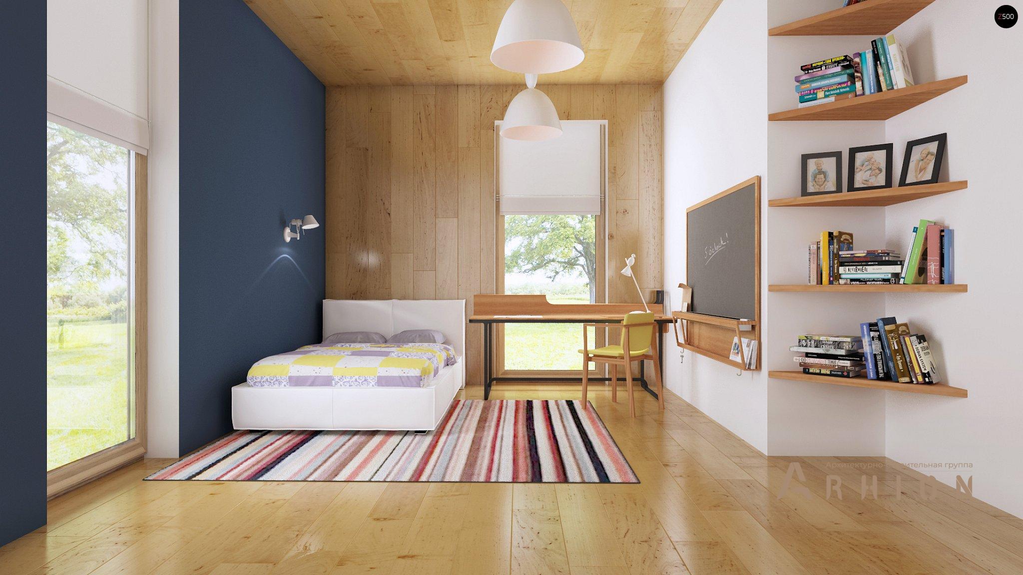 6. Проект одноэтажного дома в стиле хай-тек с плоской кровлей , Zx35, площадью - 114 кв c терассой