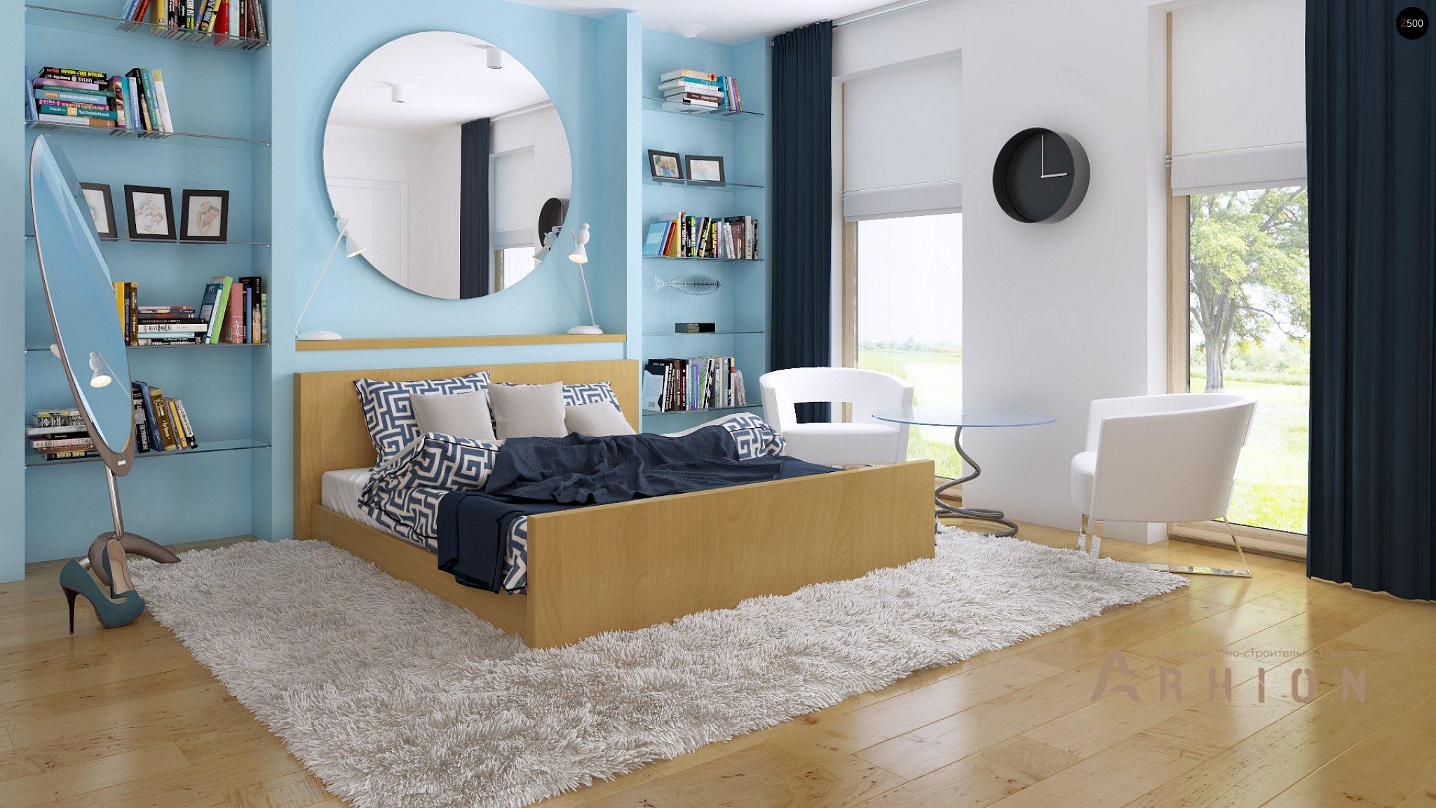 9. Проект одноэтажного дома в стиле хай-тек с плоской кровлей , Zx35, площадью - 114 кв c терассой