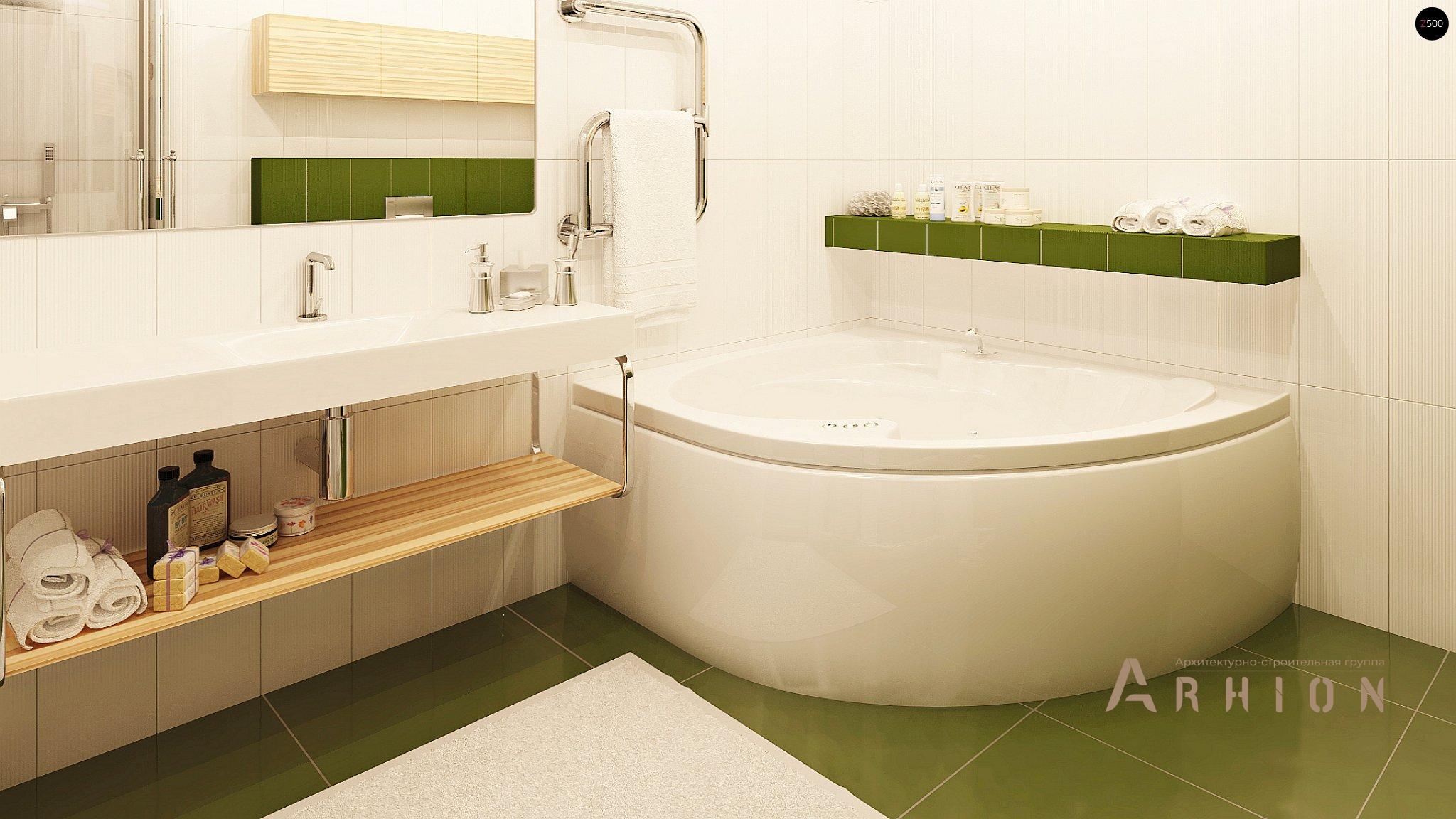 11. Проект одноэтажного дома в стиле барн с двускатной кровлей, Zx44, площадью - 177 кв c мансардой, терассой, балконом, гаражом, эркером