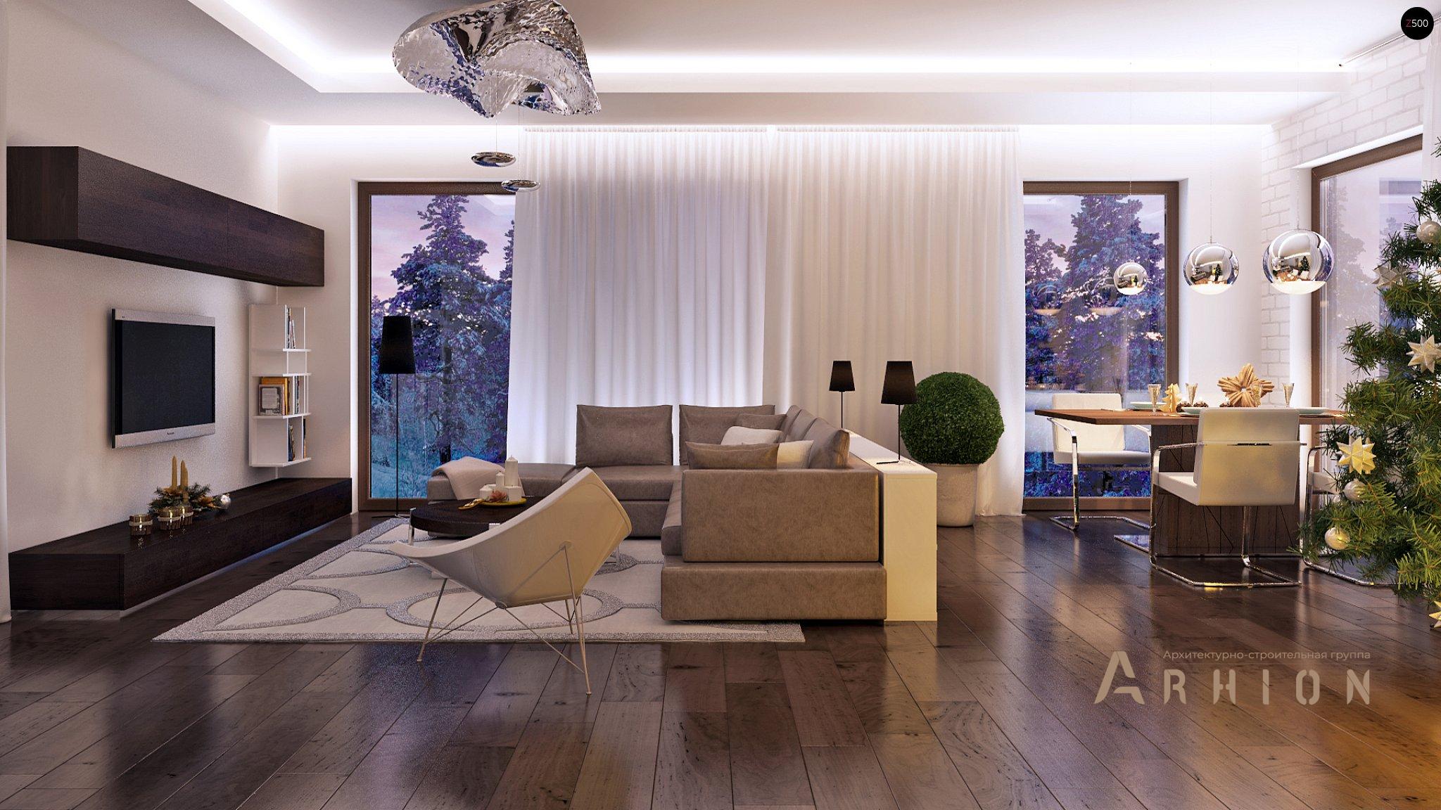 3. Проект двухэтажного дома в стиле минимализм с плоской кровлей , Zx45, площадью - 190 кв c терассой, балконом, гаражом