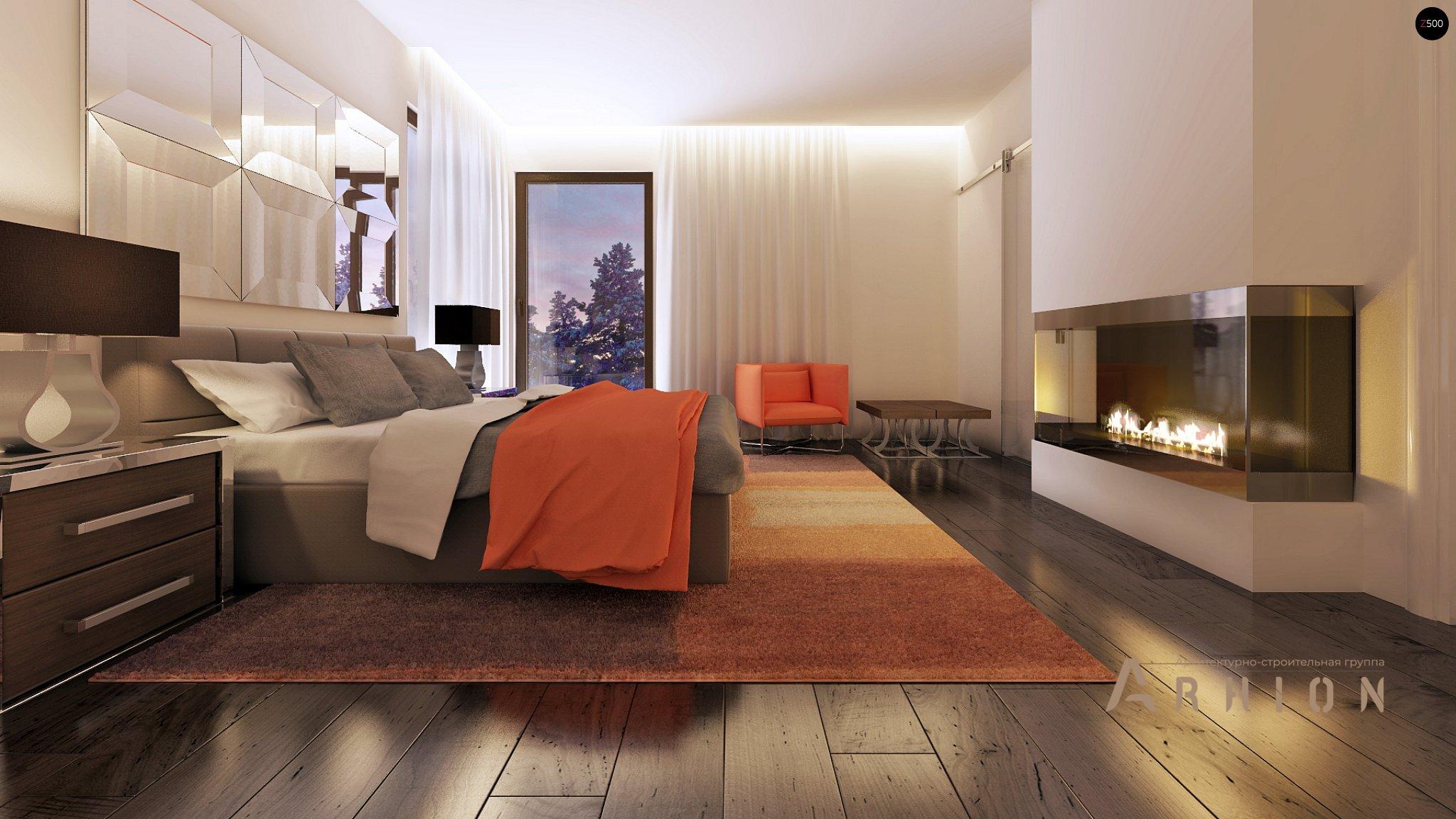 7. Проект двухэтажного дома в стиле минимализм с плоской кровлей , Zx45, площадью - 190 кв c терассой, балконом, гаражом