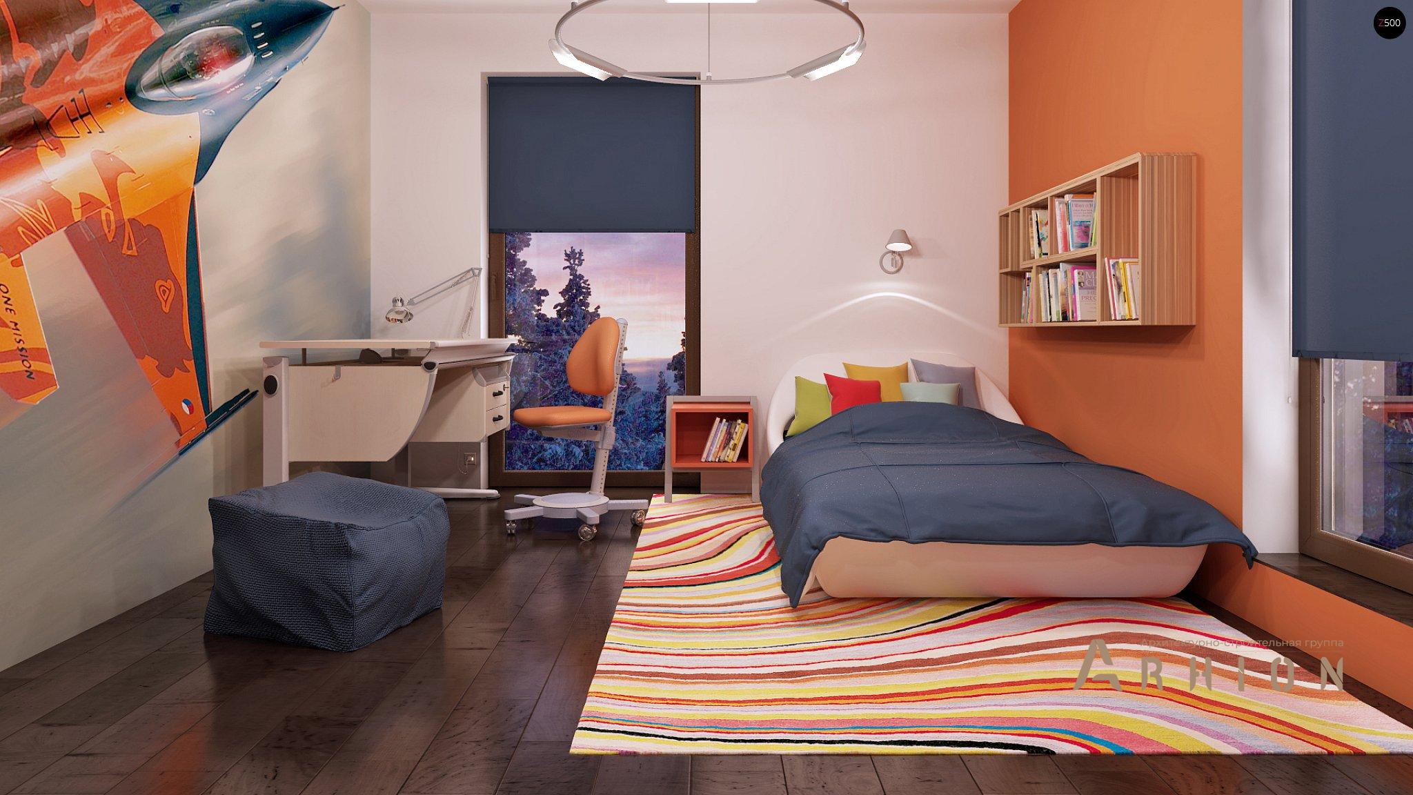 11. Проект двухэтажного дома в стиле минимализм с плоской кровлей , Zx45, площадью - 190 кв c терассой, балконом, гаражом