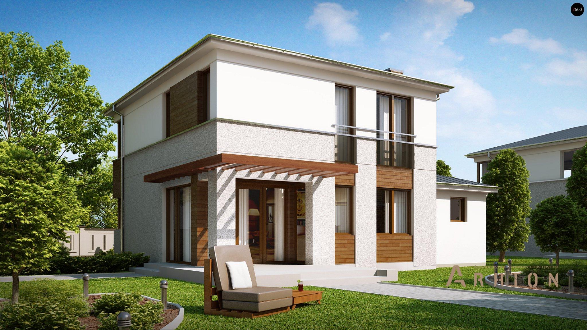 12. Проект двухэтажного дома в современном стиле с четырехскатной, Zx47, площадью - 134 кв