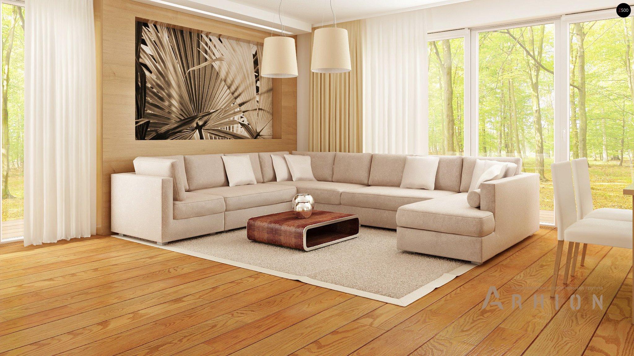 2. Проект одноэтажного дома в стиле барн с двускатной кровлей, Zx48, площадью - 248 кв c мансардой, терассой, гаражом