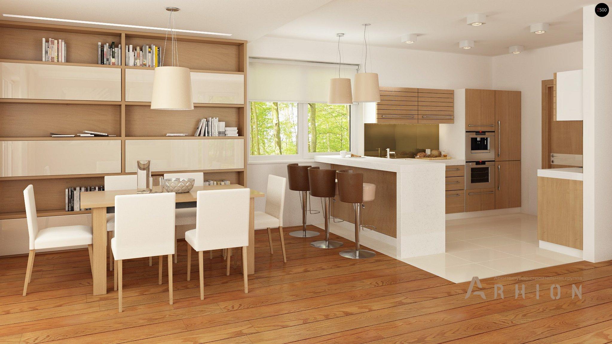 5. Проект одноэтажного дома в стиле барн с двускатной кровлей, Zx48, площадью - 248 кв c мансардой, терассой, гаражом