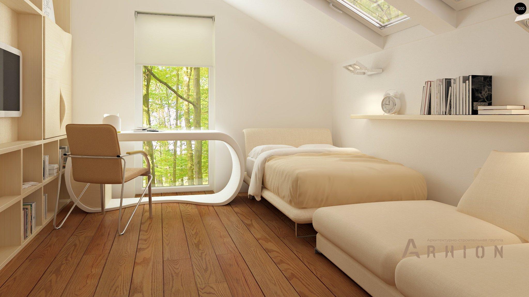 7. Проект одноэтажного дома в стиле барн с двускатной кровлей, Zx48, площадью - 248 кв c мансардой, терассой, гаражом