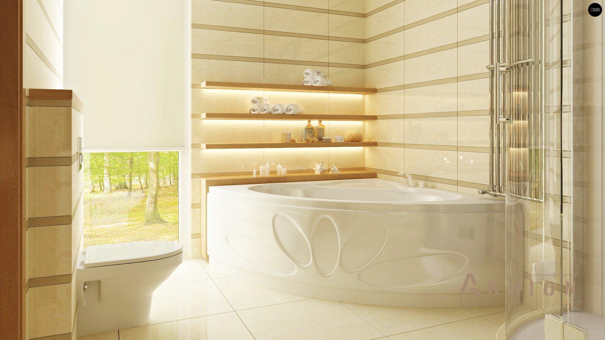 11. Проект одноэтажного дома в стиле барн с двускатной кровлей, Zx48, площадью - 248 кв c мансардой, терассой, гаражом