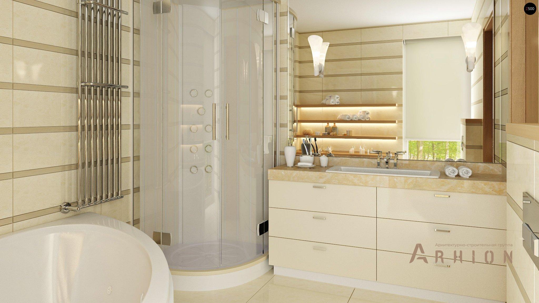 12. Проект одноэтажного дома в стиле барн с двускатной кровлей, Zx48, площадью - 248 кв c мансардой, терассой, гаражом