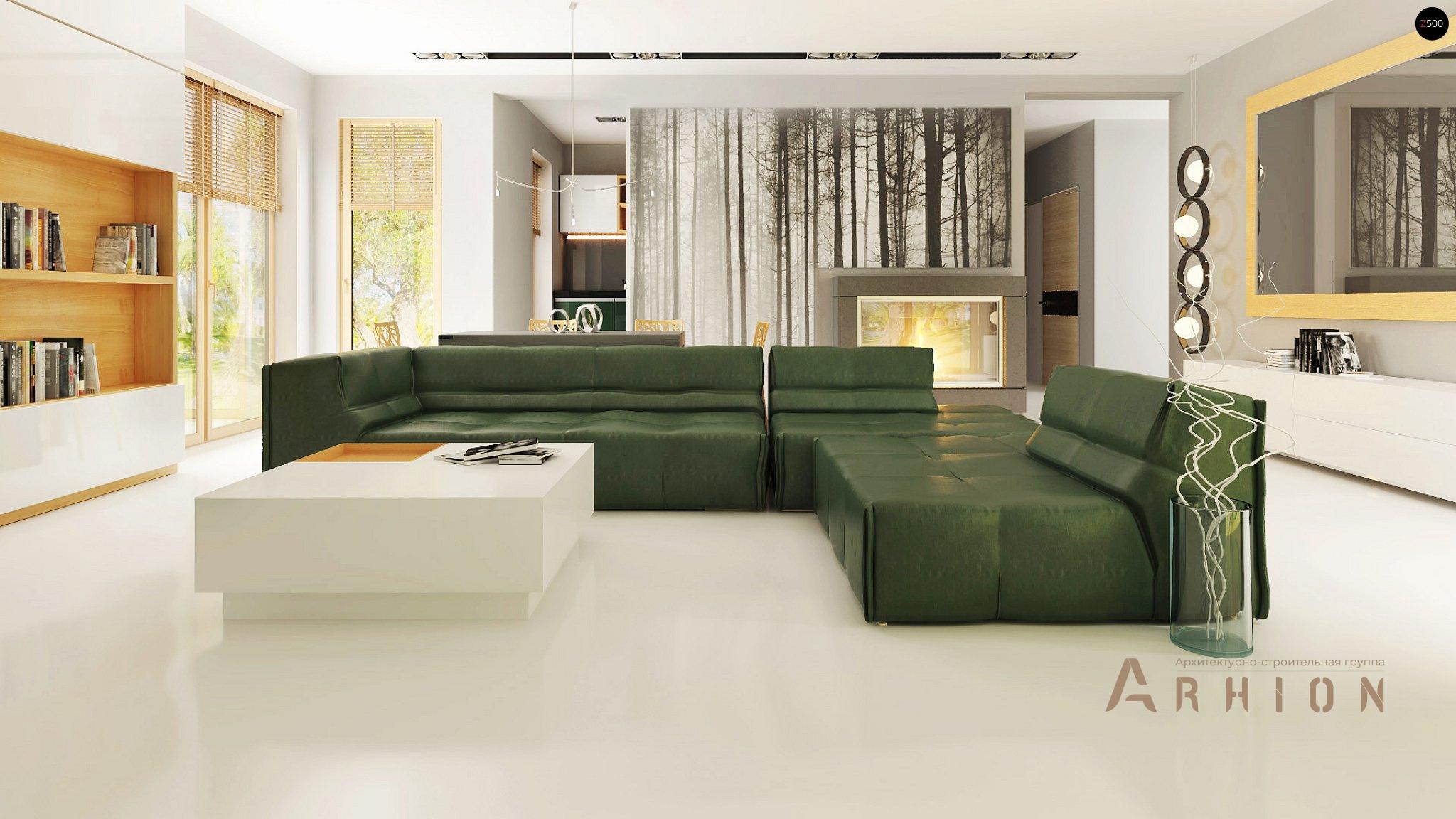 3. Проект одноэтажного дома в стиле минимализм с плоской кровлей , Zx49, площадью - 159 кв c терассой, гаражом