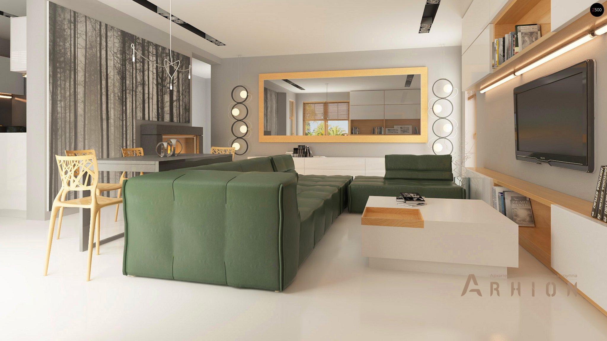 4. Проект одноэтажного дома в стиле минимализм с плоской кровлей , Zx49, площадью - 159 кв c терассой, гаражом