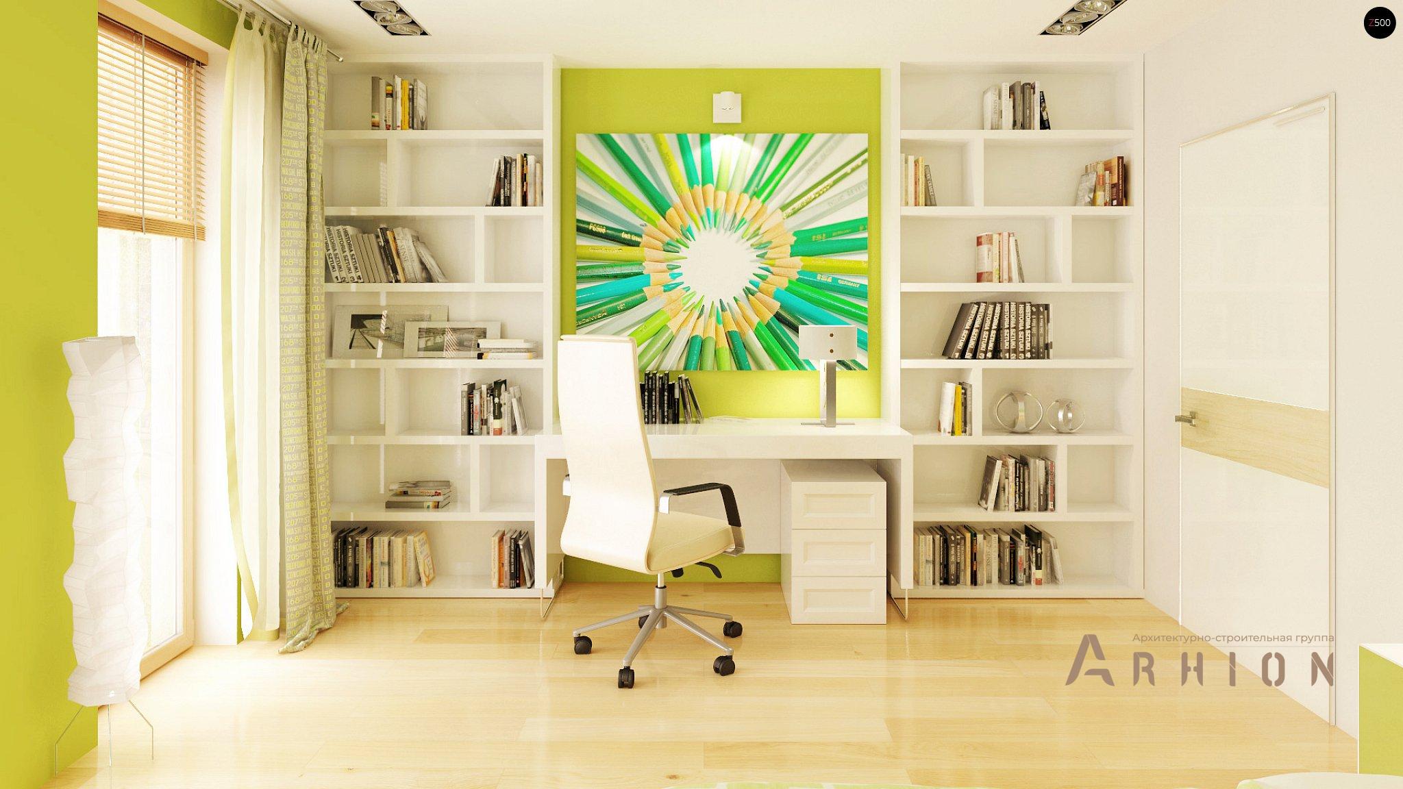 8. Проект одноэтажного дома в стиле минимализм с плоской кровлей , Zx49, площадью - 159 кв c терассой, гаражом