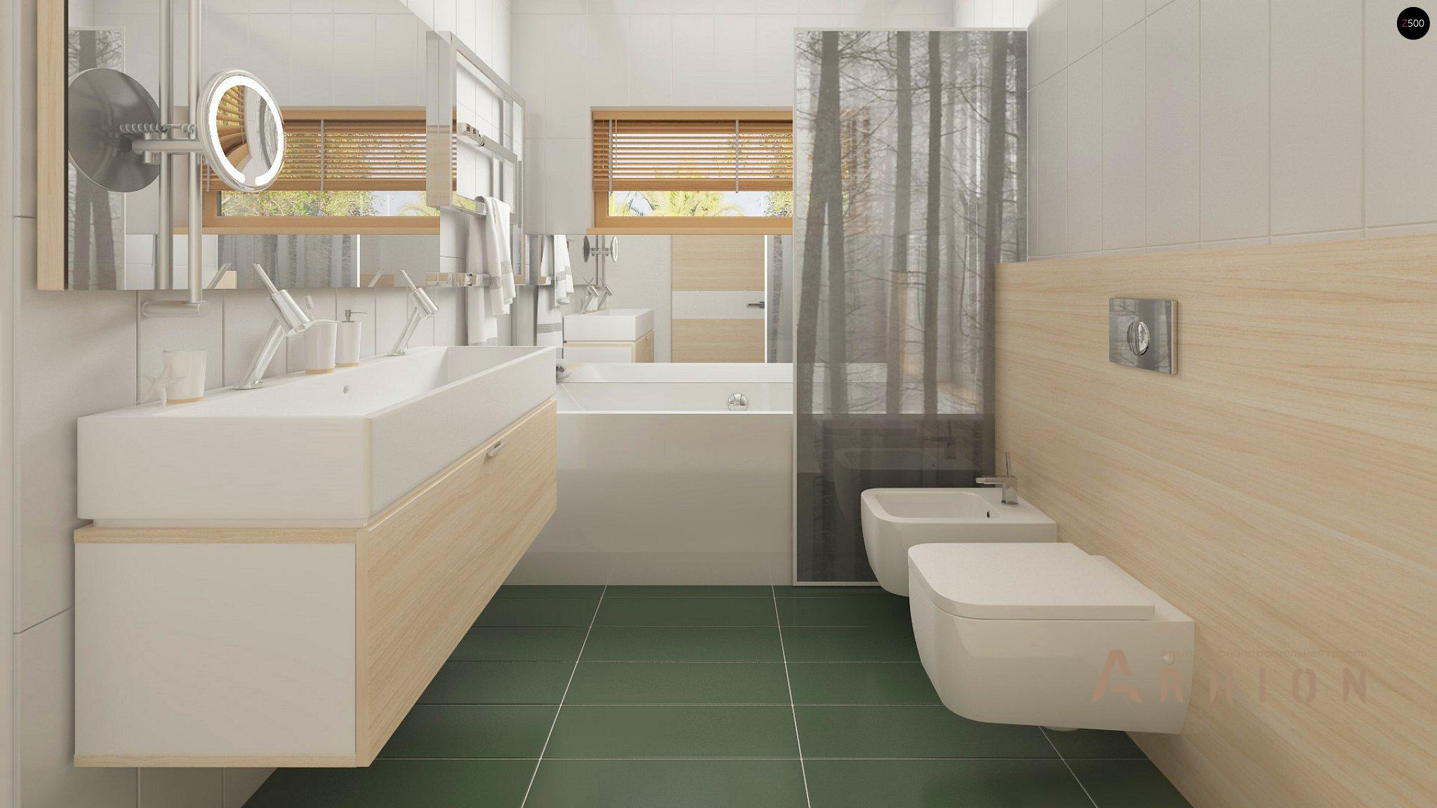 11. Проект одноэтажного дома в стиле минимализм с плоской кровлей , Zx49, площадью - 159 кв c терассой, гаражом