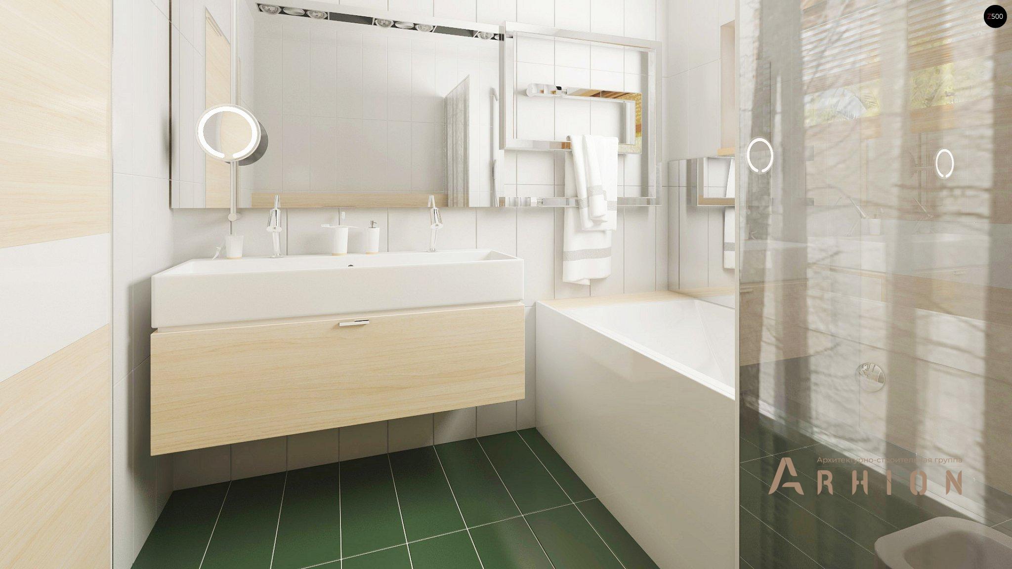 12. Проект одноэтажного дома в стиле минимализм с плоской кровлей , Zx49, площадью - 159 кв c терассой, гаражом