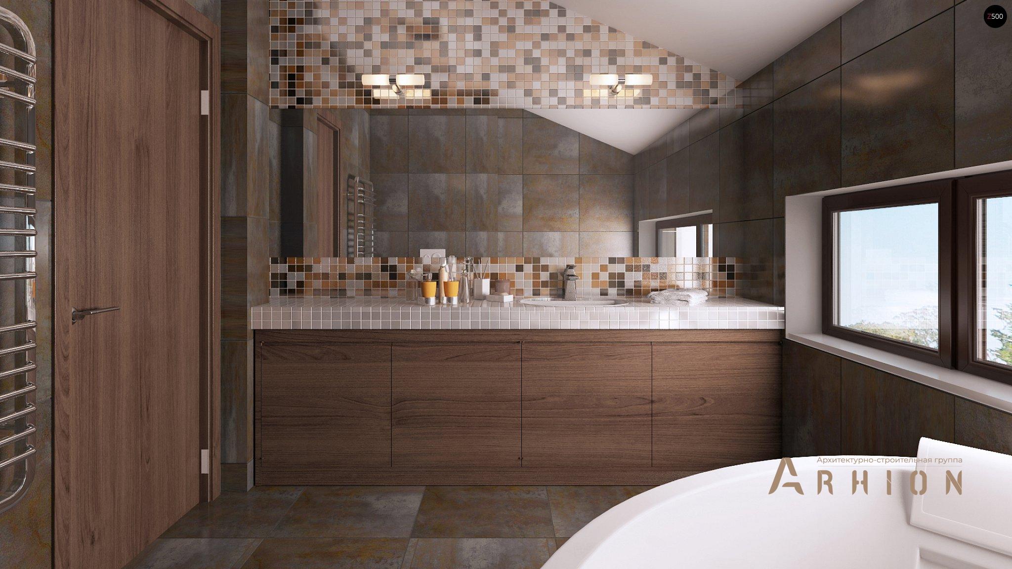 10. Проект одноэтажного дома в канадском стиле с двускатной кровлей, Zx50, площадью - 206 кв c мансардой, терассой, балконом, гаражом