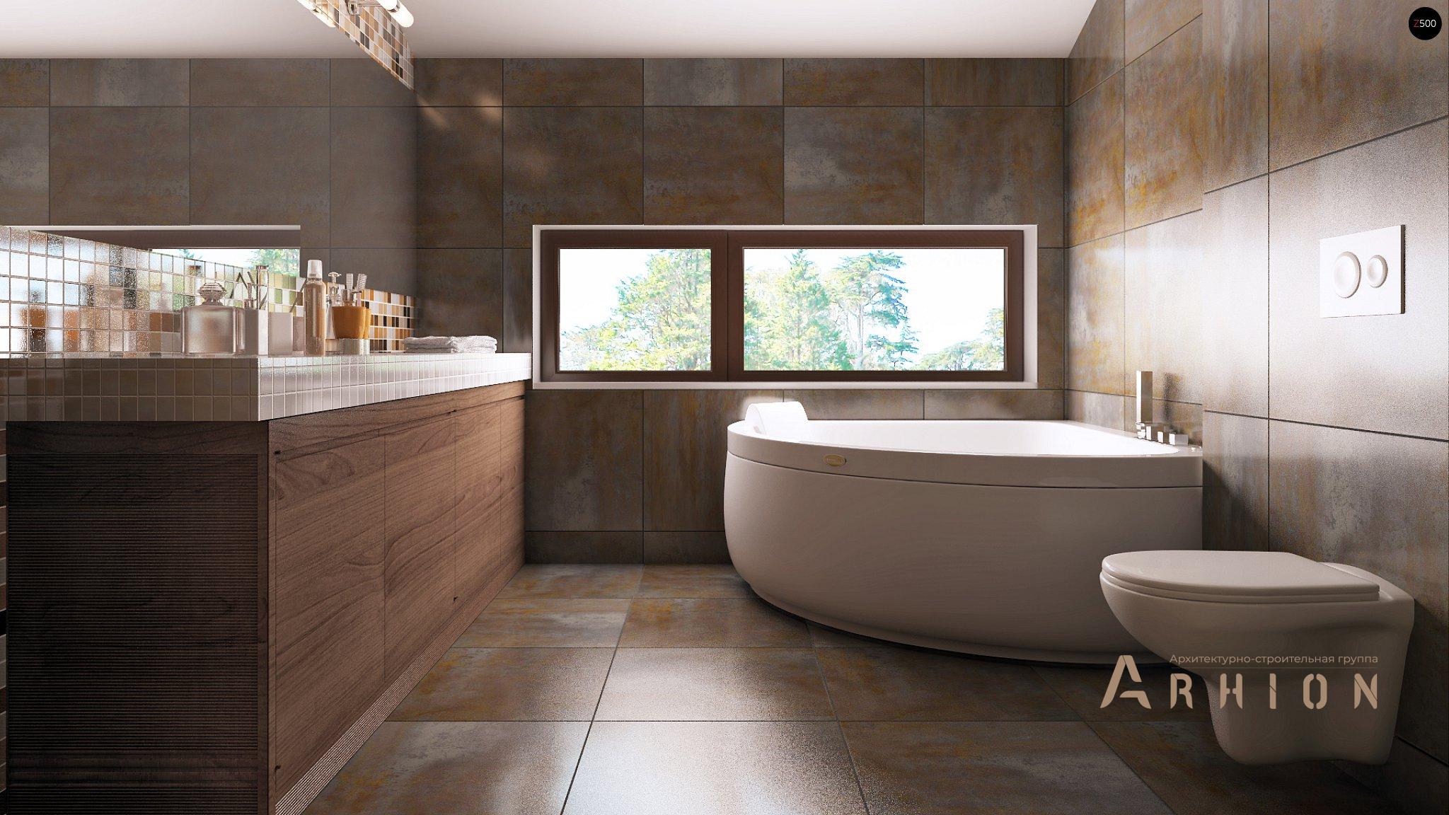 11. Проект одноэтажного дома в канадском стиле с двускатной кровлей, Zx50, площадью - 206 кв c мансардой, терассой, балконом, гаражом