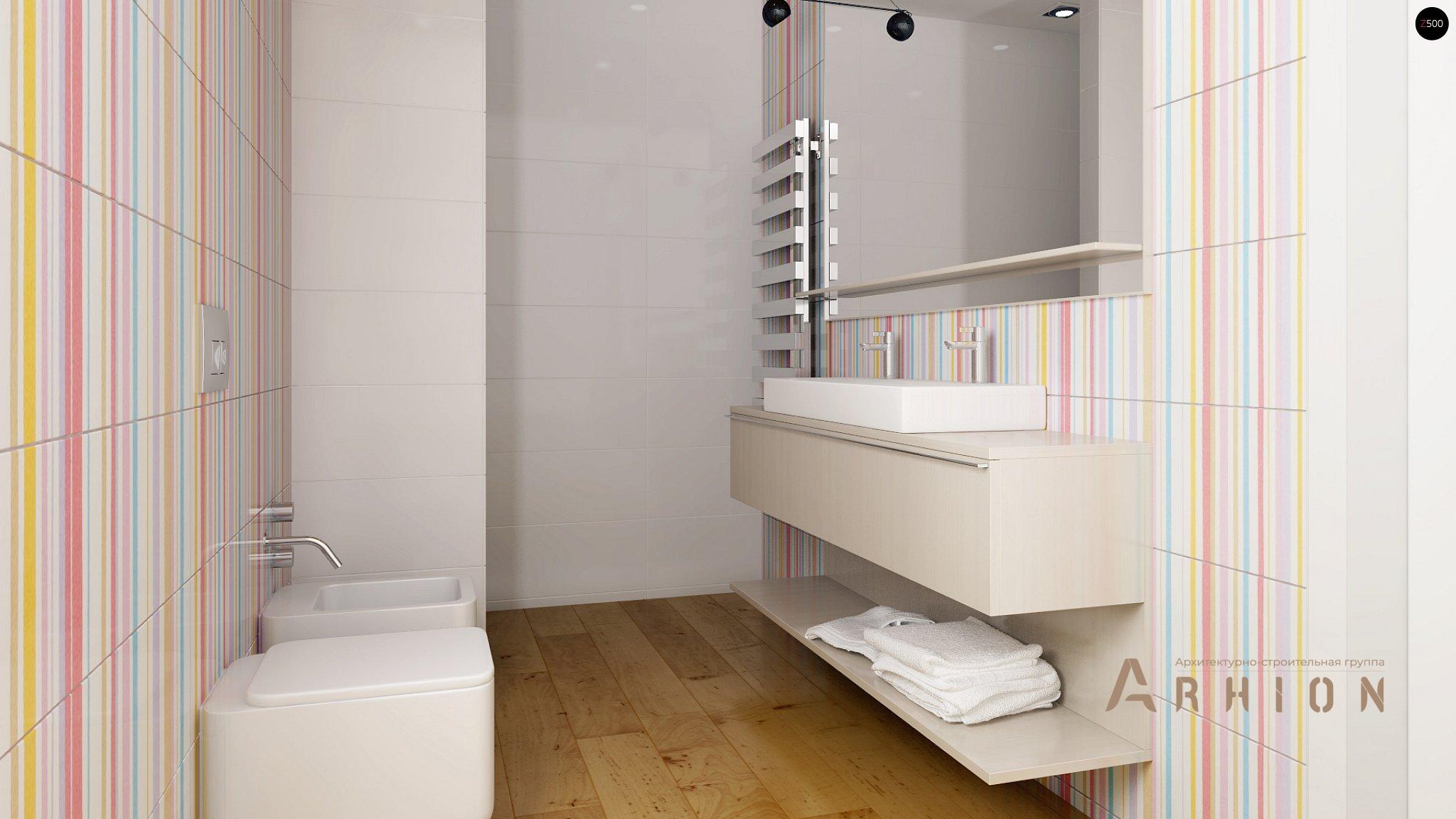 8. Проект двухэтажного дома в стиле хай-тек с плоской кровлей , Zx54, площадью - 182 кв c терассой, балконом, гаражом