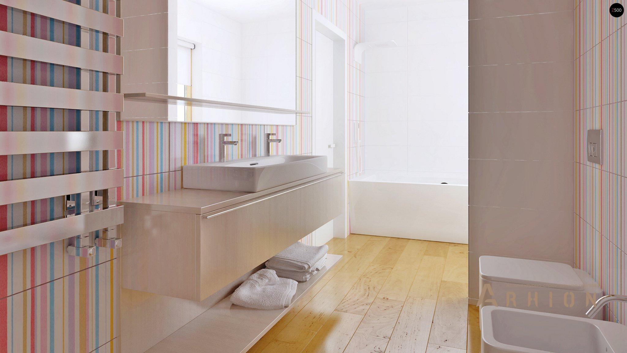 9. Проект двухэтажного дома в стиле хай-тек с плоской кровлей , Zx54, площадью - 182 кв c терассой, балконом, гаражом