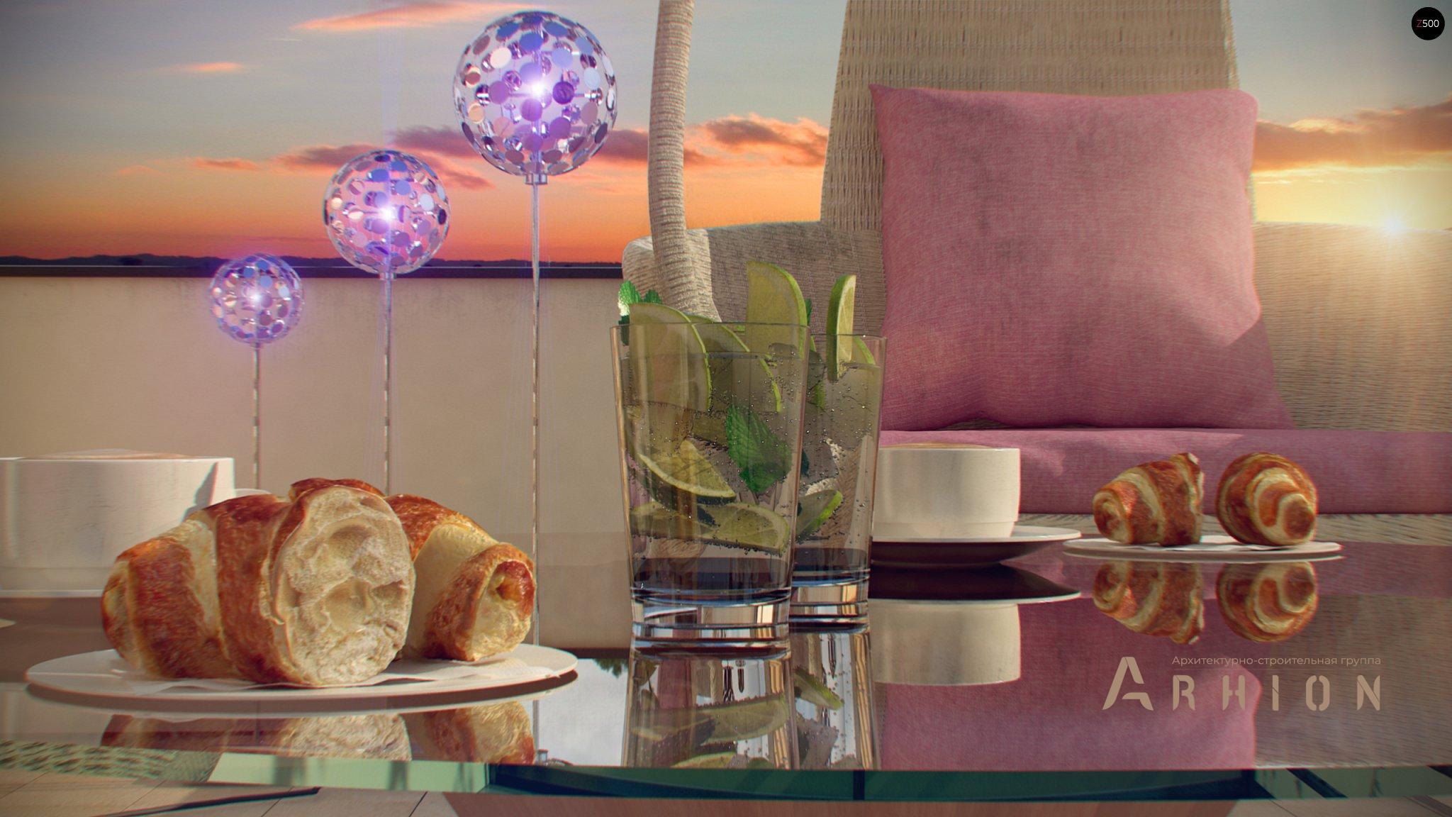 6. Проект двухэтажного дома в стиле хай-тек с плоской кровлей , Zx59, площадью - 147 кв c терассой, гаражом