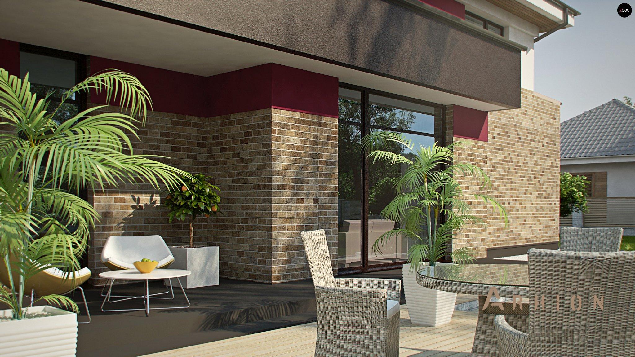 8. Проект двухэтажного дома в современном стиле с четырехскатной, Zx61, площадью - 245 кв c сауной, терассой, гаражом