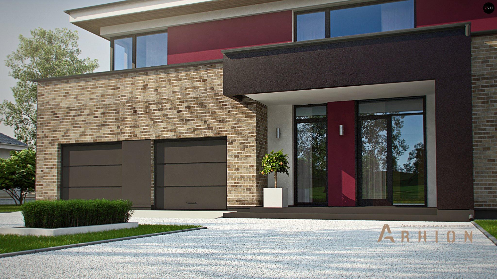 10. Проект двухэтажного дома в современном стиле с четырехскатной, Zx61, площадью - 245 кв c сауной, терассой, гаражом