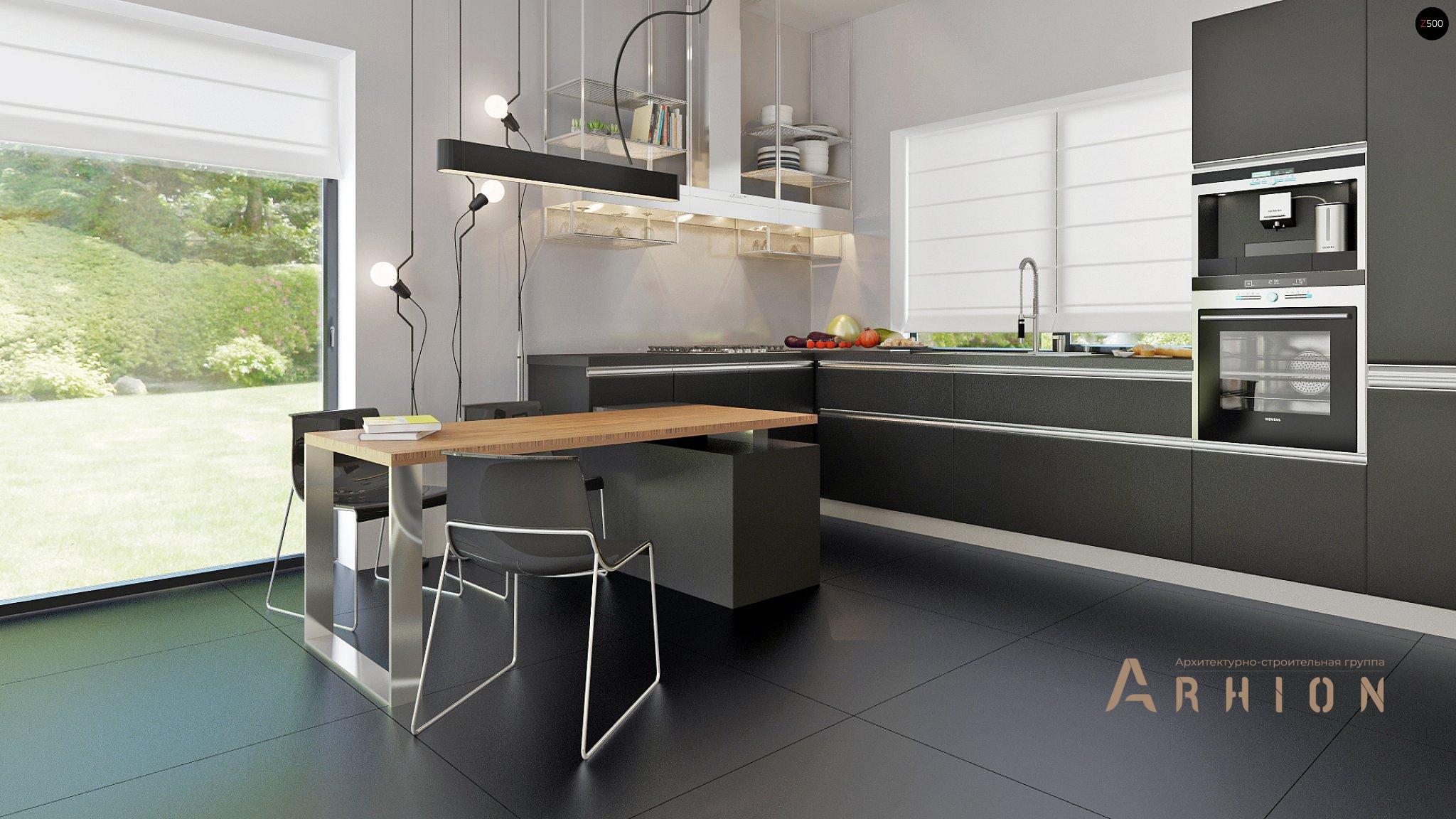 9. Проект двухэтажного дома в стиле хай-тек с плоской кровлей , Zx63, площадью - 125 кв c терассой, балконом, гаражом