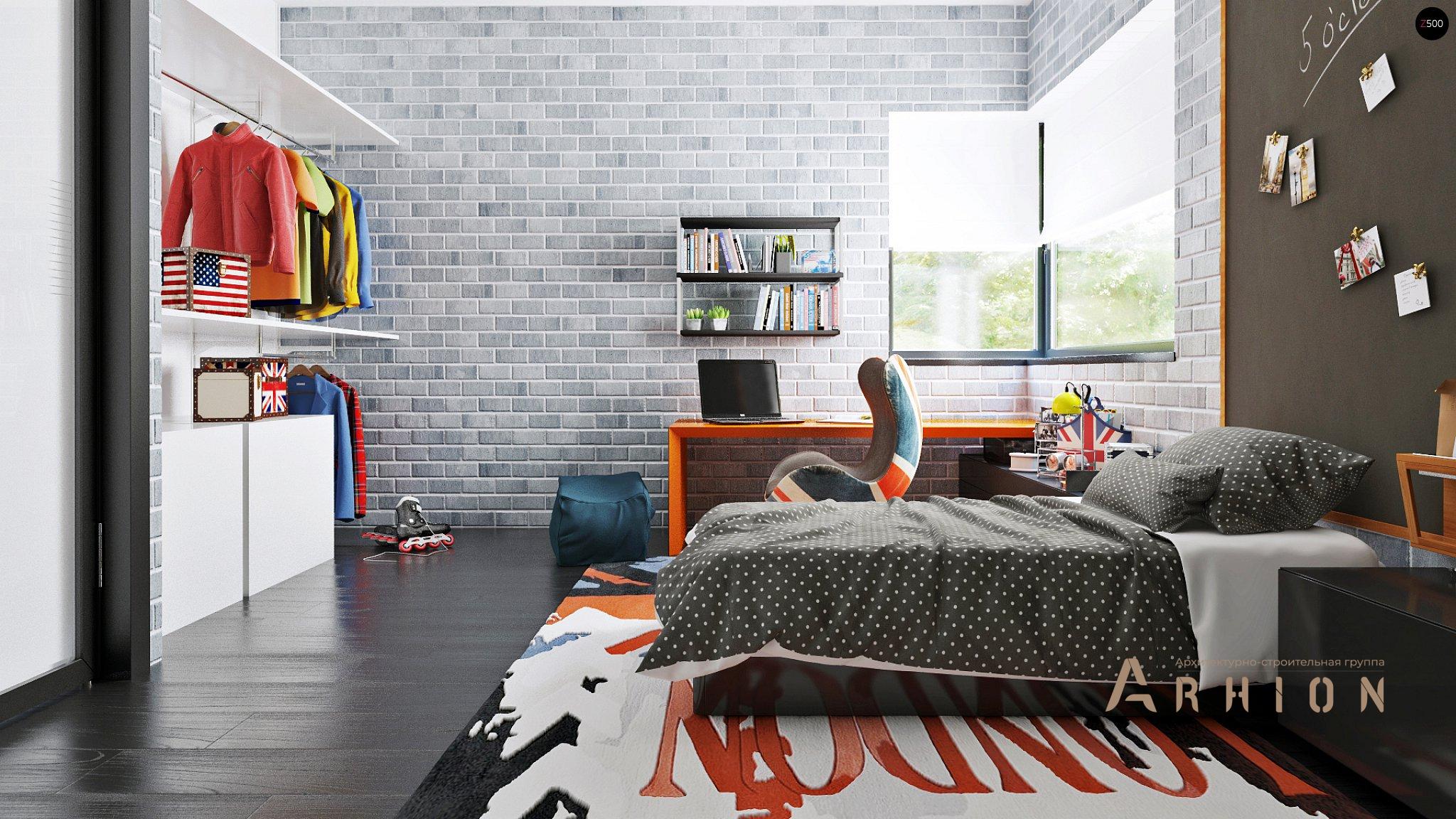 11. Проект двухэтажного дома в стиле хай-тек с плоской кровлей , Zx63, площадью - 125 кв c терассой, балконом, гаражом